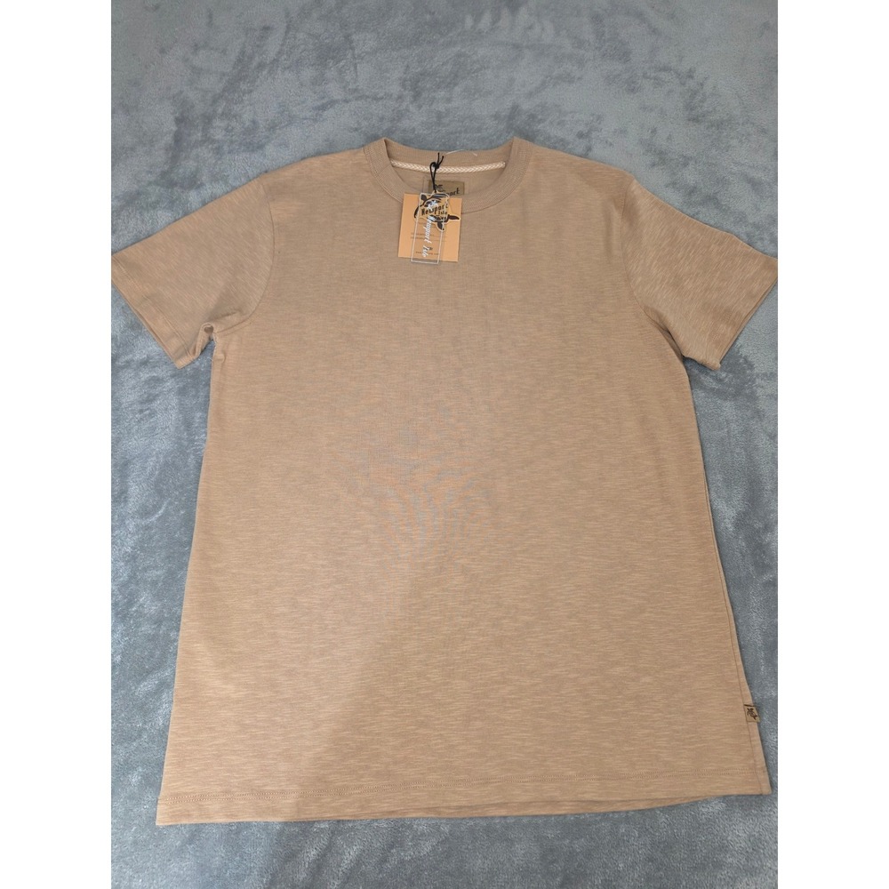 Newport Isle Mens Slub Cotton T-Shirt Brush Tan Size M NWT